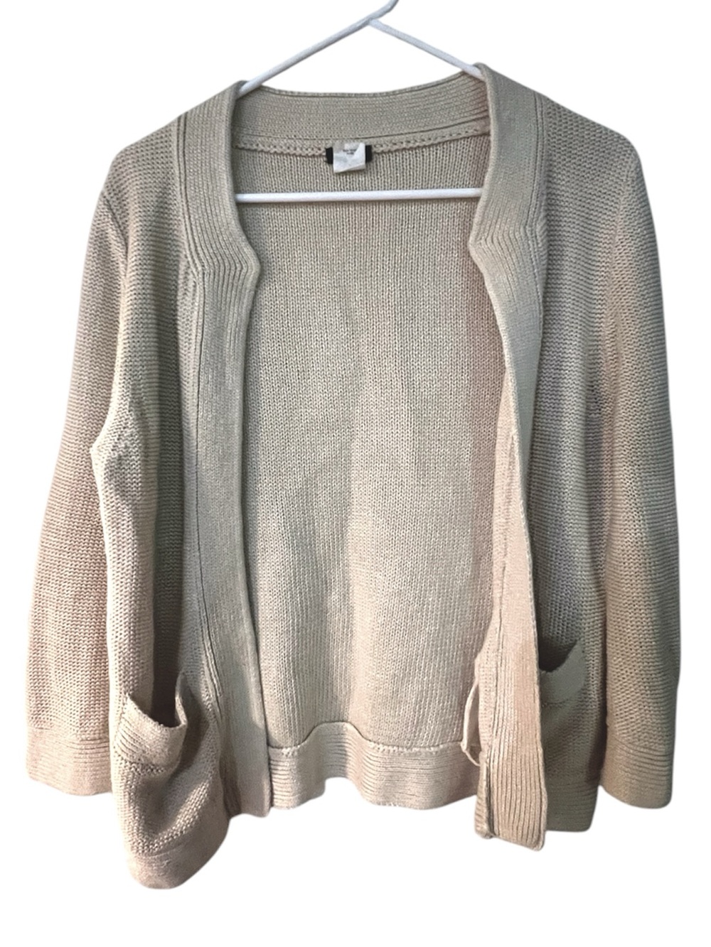 J. Crew Linen Cardigan Sweater Medium Open Front with Pockets